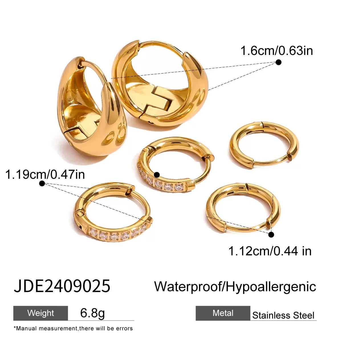 Golden Hoop Earring Set