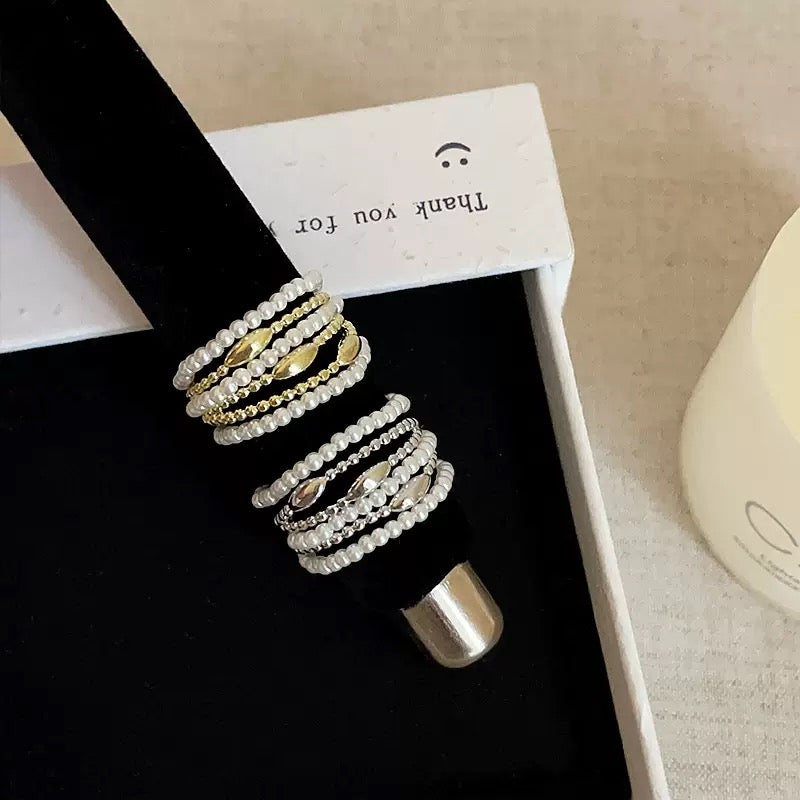 Pearl Layered Rings