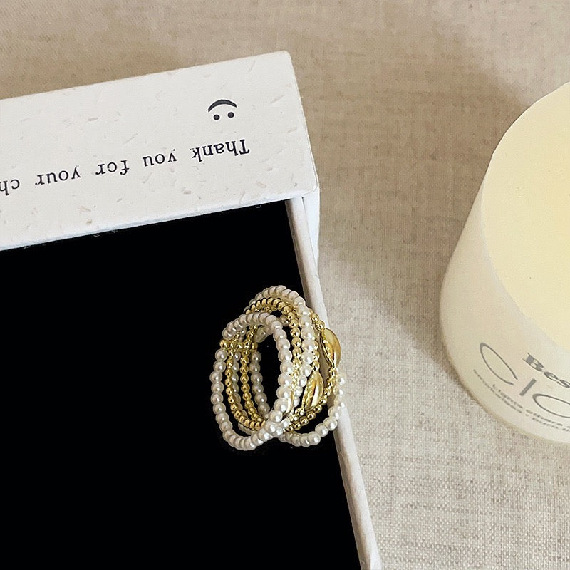 Pearl Layered Rings