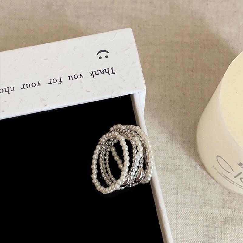 Pearl Layered Rings