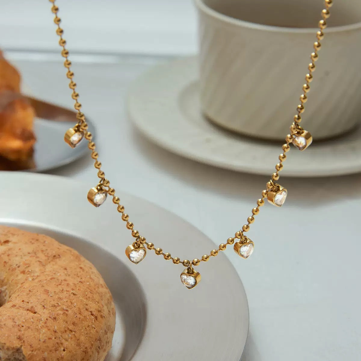 Heart Yang Gold Pearl Necklace
