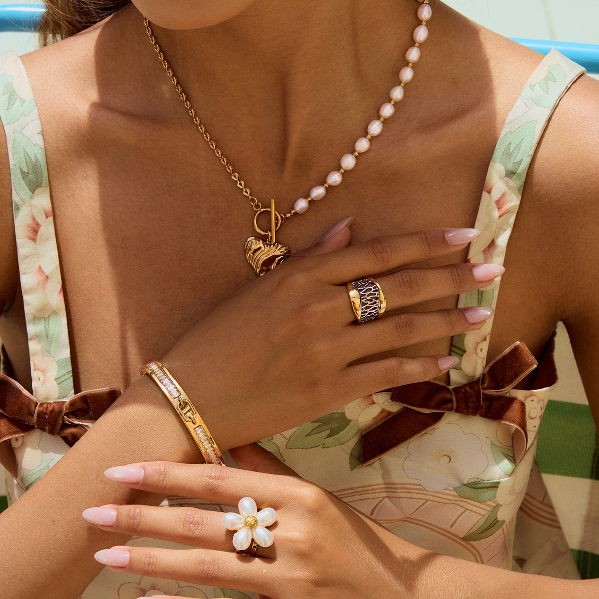 Love Pearl Heart Necklace