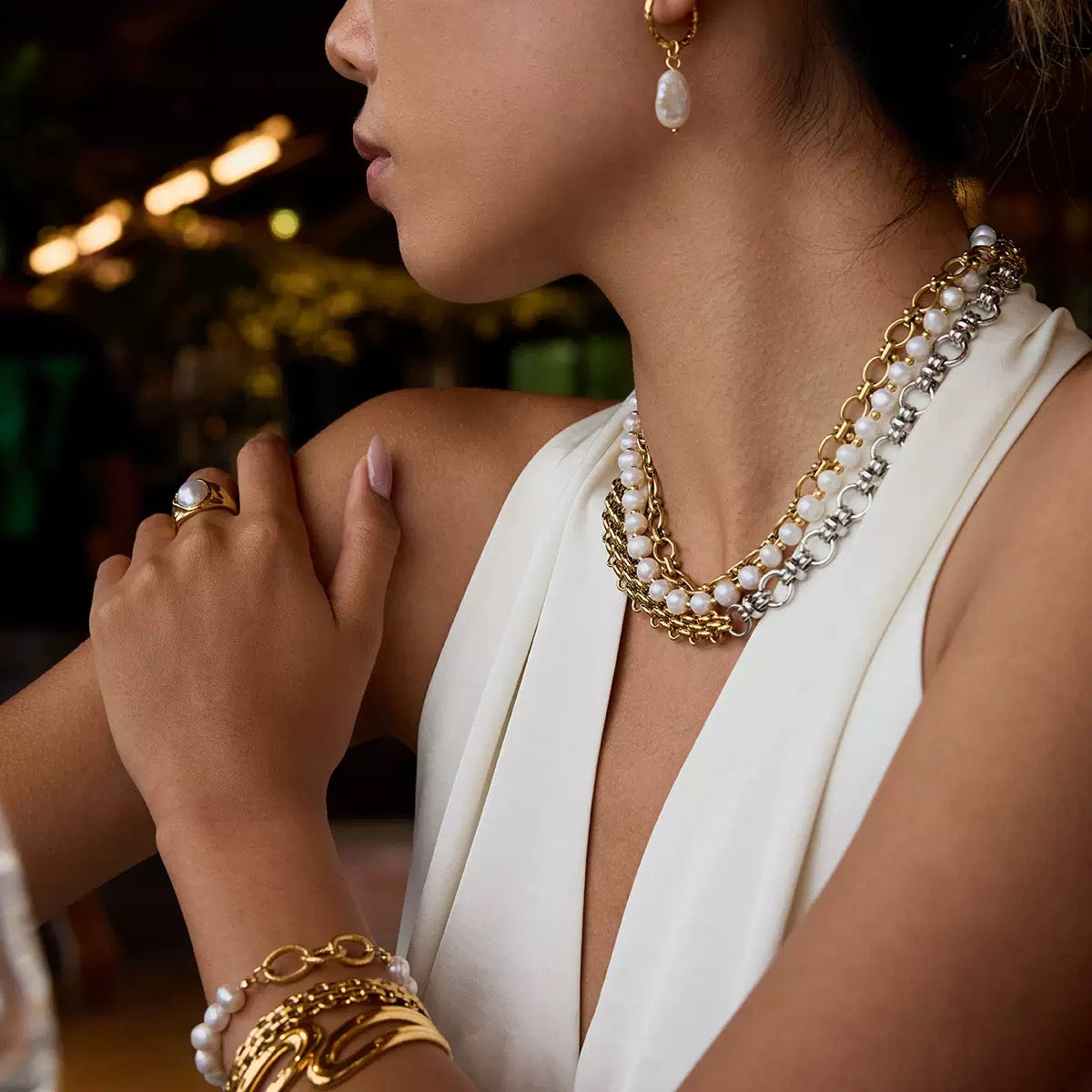 Gold&Silver Splicing Necklace