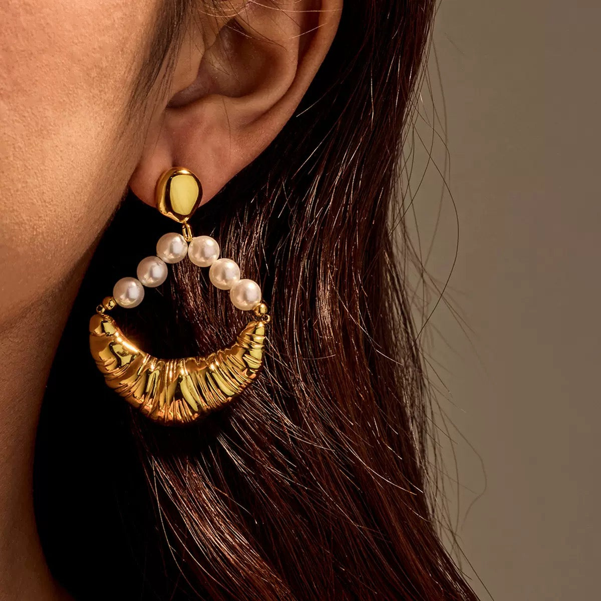 Croissant Pearl Earrings