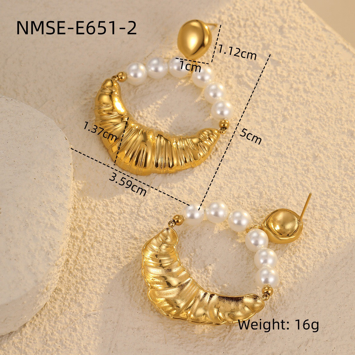 Croissant Pearl Earrings