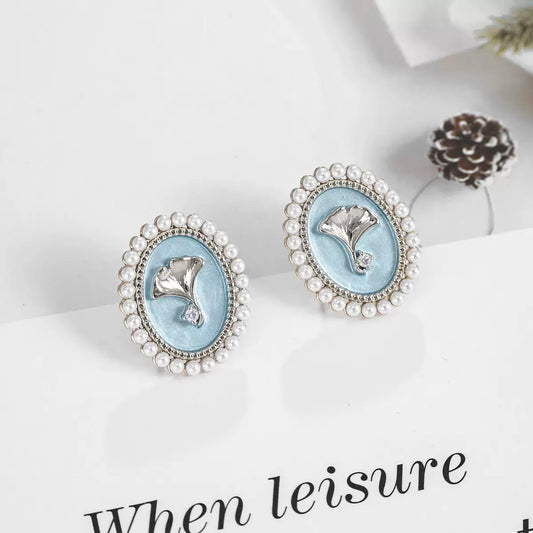 Ginkgo Pearl Earrings