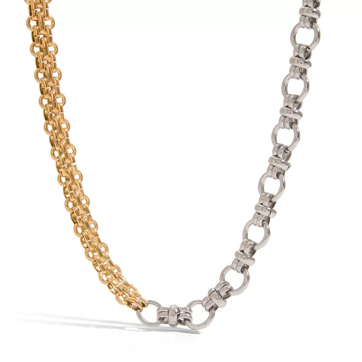 Gold&Silver Splicing Necklace