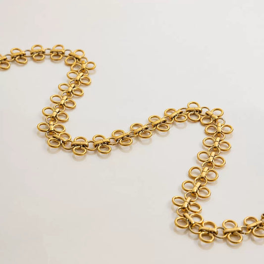 Gold Ring Brocade Cluster Choker